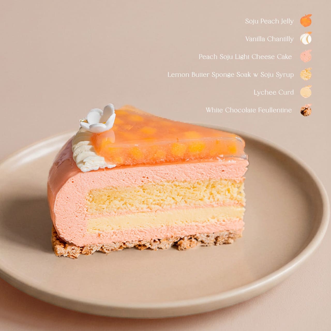 Korean Soju Peach Cheese Cake | 2 Days Order